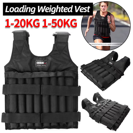 20/35KG Adjustable Loading Weight Vest Boxing Training Jacket Gym Fitness Equipment Running Workout Waistcoat Sand Clothing