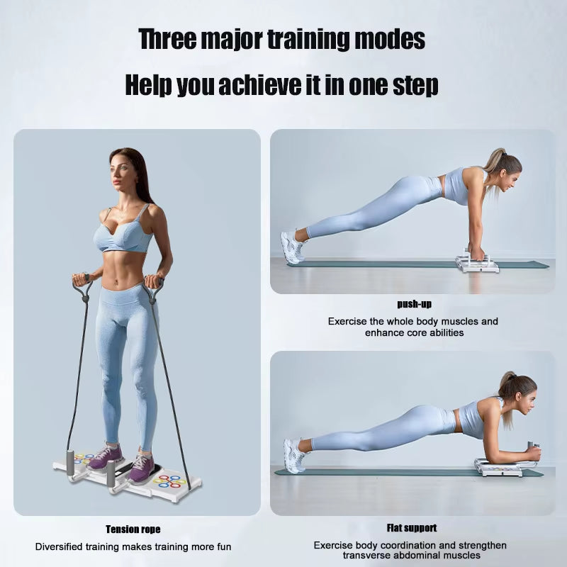 Portable Multifunctional Push-Up Board Set with Handles Foldable Fitness Equipment for Chest Abdomen Arms and Back Training