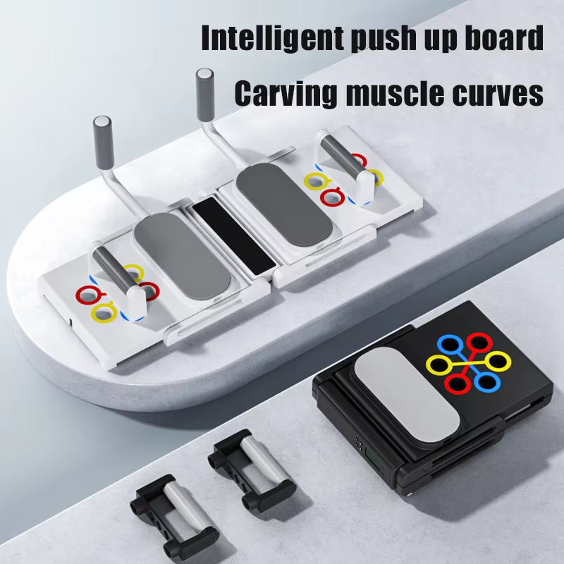Portable Multifunctional Push-Up Board Set with Handles Foldable Fitness Equipment for Chest Abdomen Arms and Back Training
