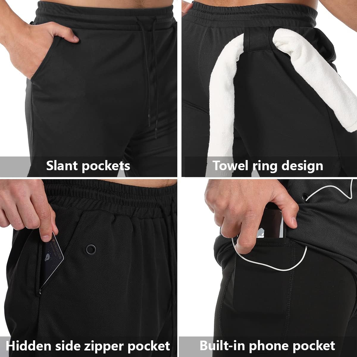 Men'S 2 in 1 Workout Running Shorts 7 Inch Lightweight Athletic Gym Shorts with Compression Liner