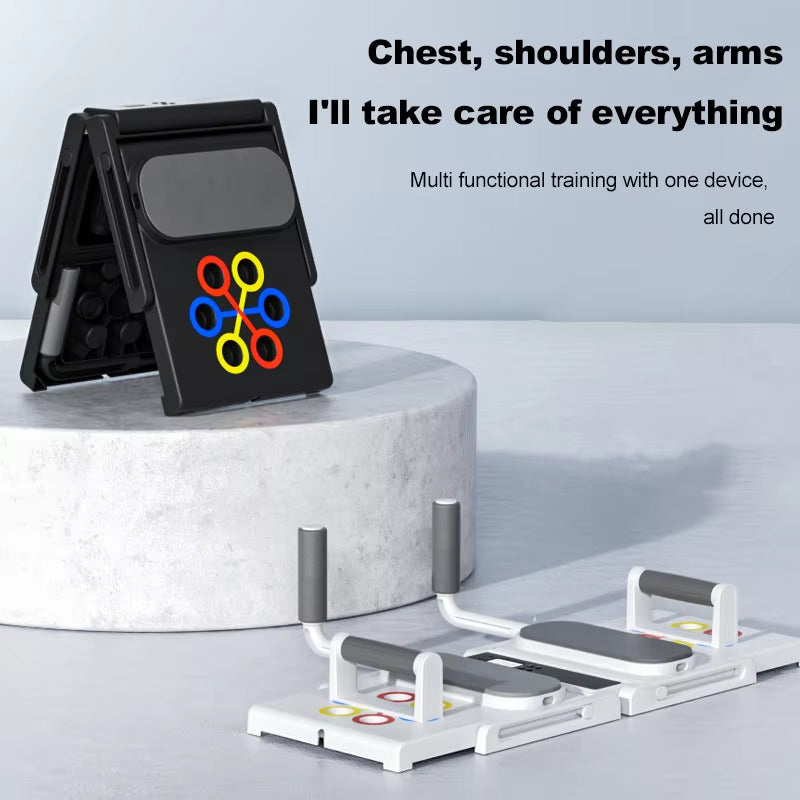 Portable Multifunctional Push-Up Board Set with Handles Foldable Fitness Equipment for Chest Abdomen Arms and Back Training