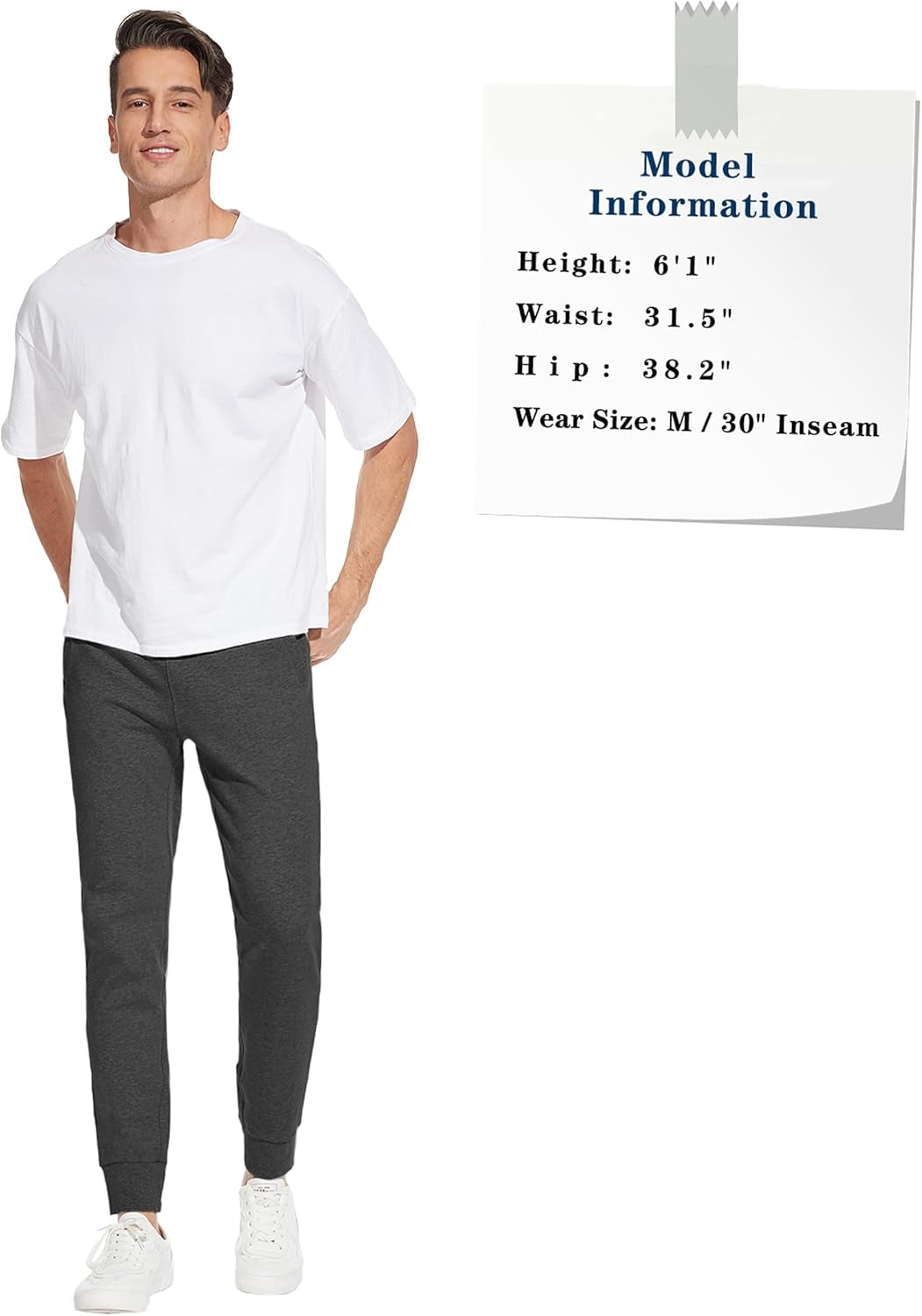 Men'S 32"/34"/36"/38" Tall Inseam Lightweight Cotton Joggers Extra Long Sweatpants Athletic with Zipper Pockets