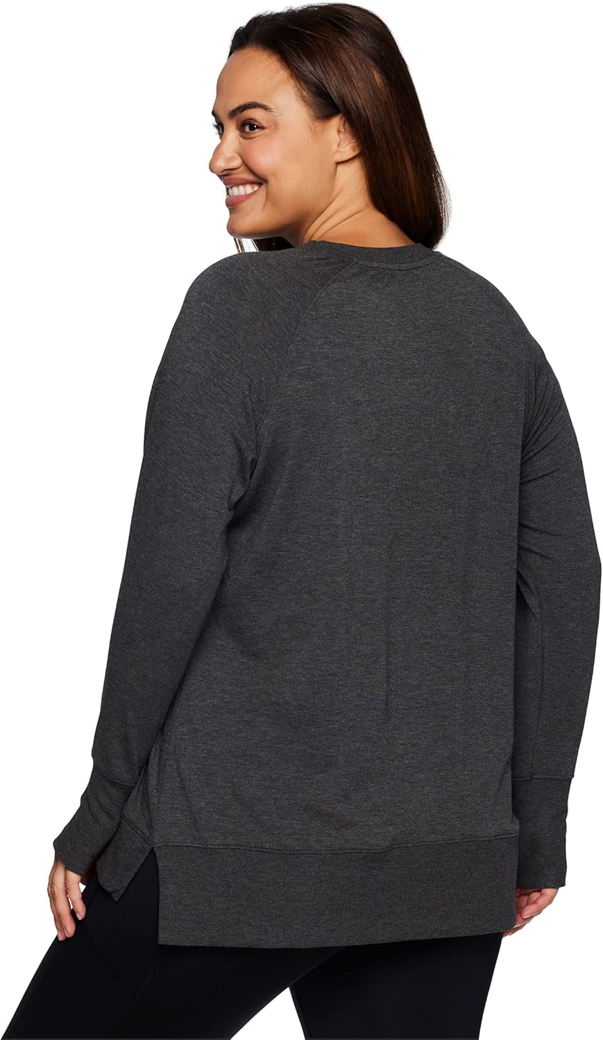 Active Women'S plus Size Long Sleeve Relaxed Lightweight Pullover Sweatshirt Tunic
