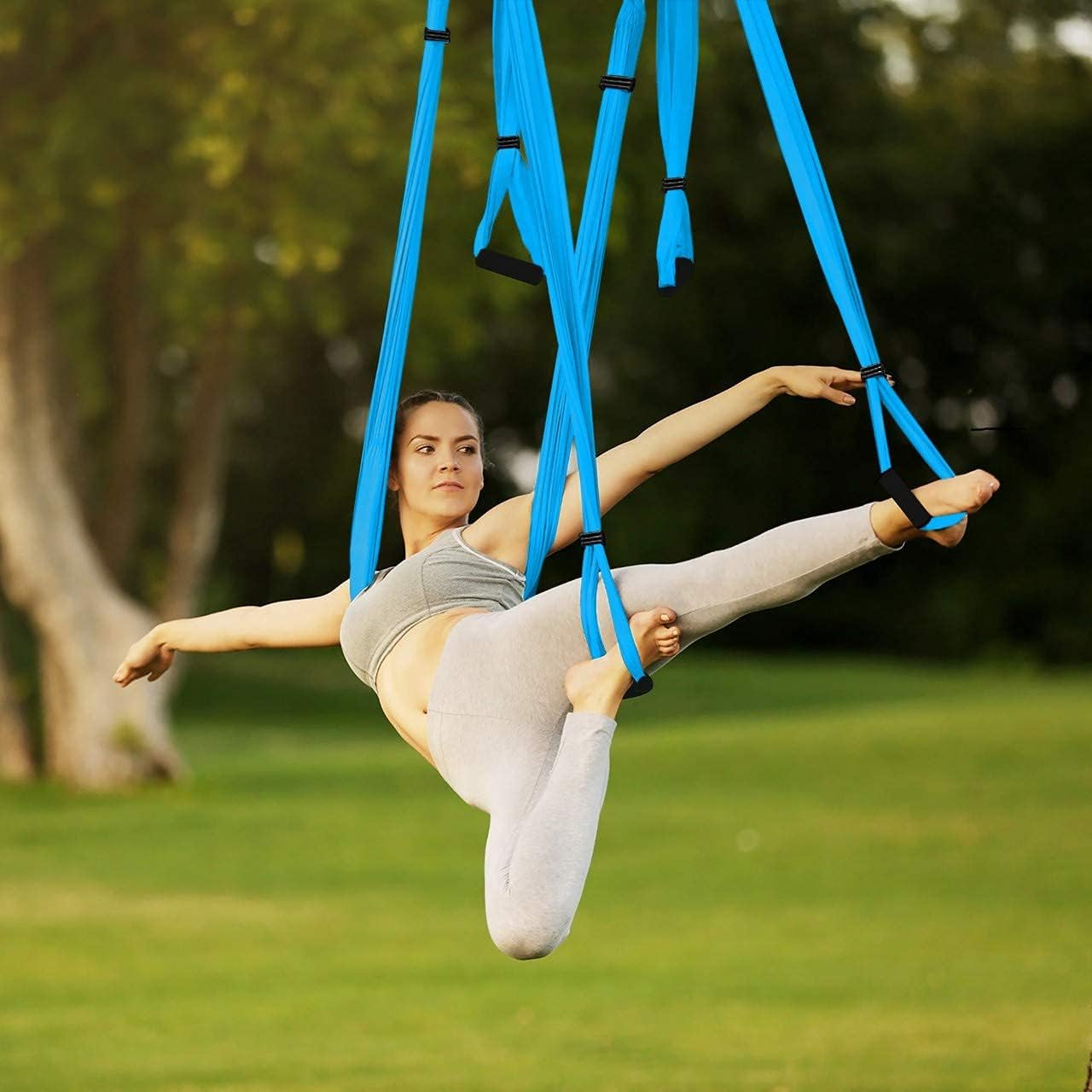 Premium Aerial Hammock anti Gravity Yoga Swing Kit - Acrobat Flying Sling Set for Indoor and Outdoor Inversion Therapy