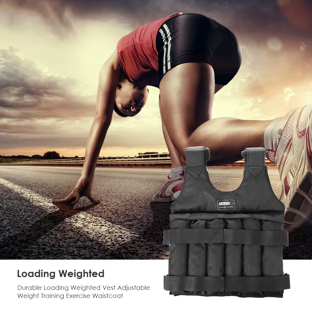 20/35KG Adjustable Loading Weight Vest Boxing Training Jacket Gym Fitness Equipment Running Workout Waistcoat Sand Clothing