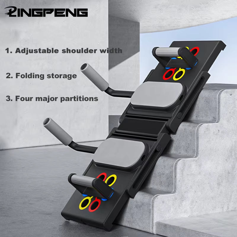 Portable Multifunctional Push-Up Board Set with Handles Foldable Fitness Equipment for Chest Abdomen Arms and Back Training