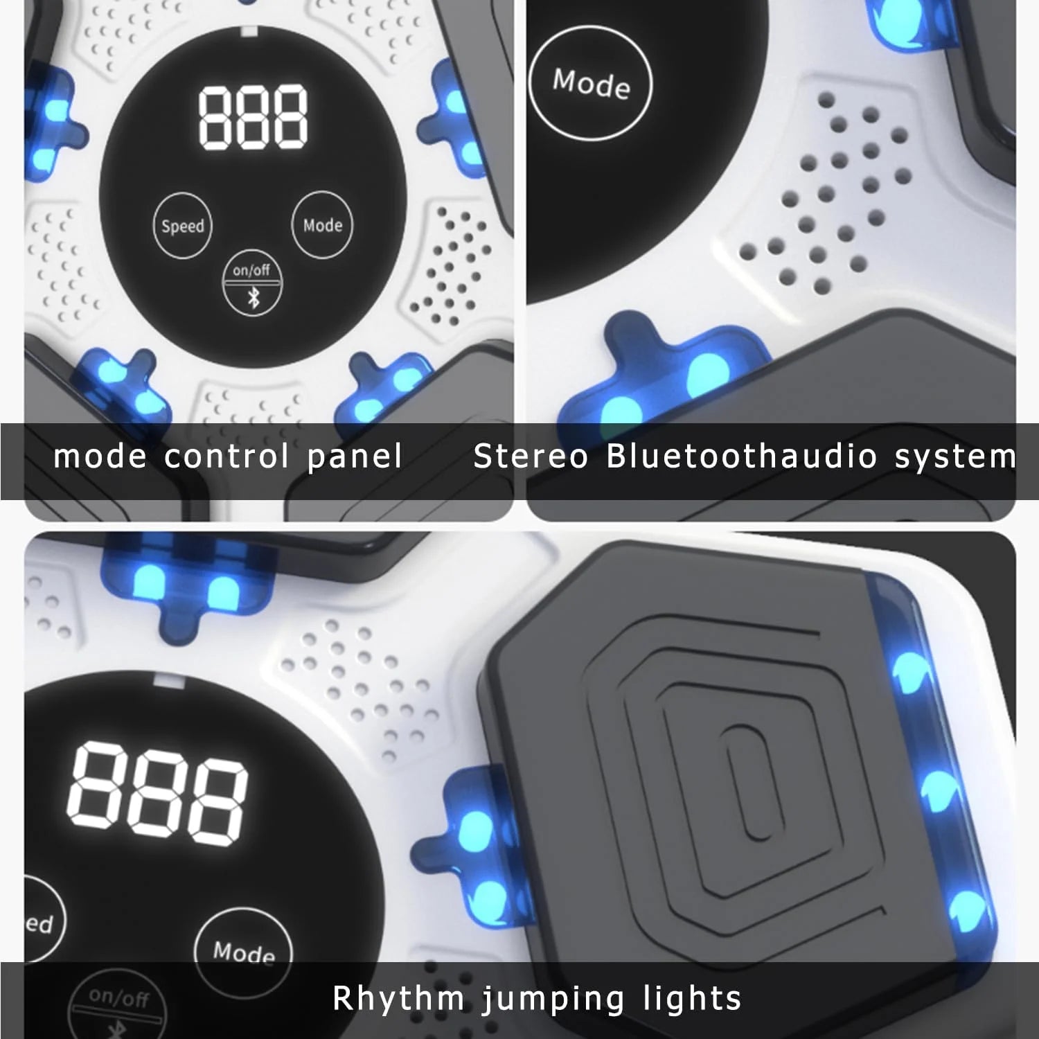 Enhanced Adult Smart Music Boxing Machine with Gloves – Electronic Wall-Mounted Fitness Device with Smart Display for Home and Gym Use, White
