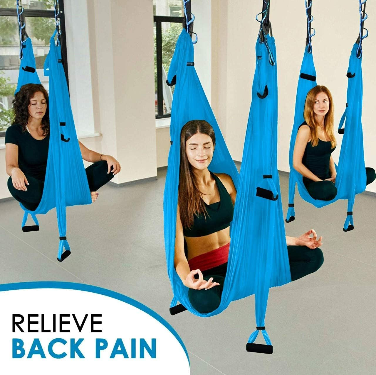 Premium Aerial Hammock anti Gravity Yoga Swing Kit - Acrobat Flying Sling Set for Indoor and Outdoor Inversion Therapy