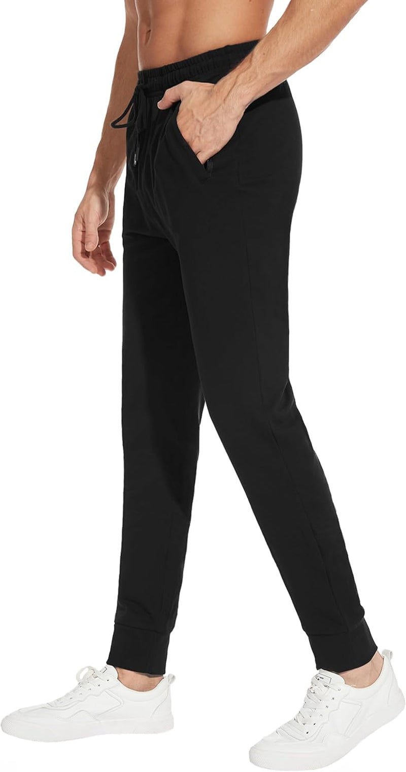 Men'S 32"/34"/36"/38" Tall Inseam Lightweight Cotton Joggers Extra Long Sweatpants Athletic with Zipper Pockets