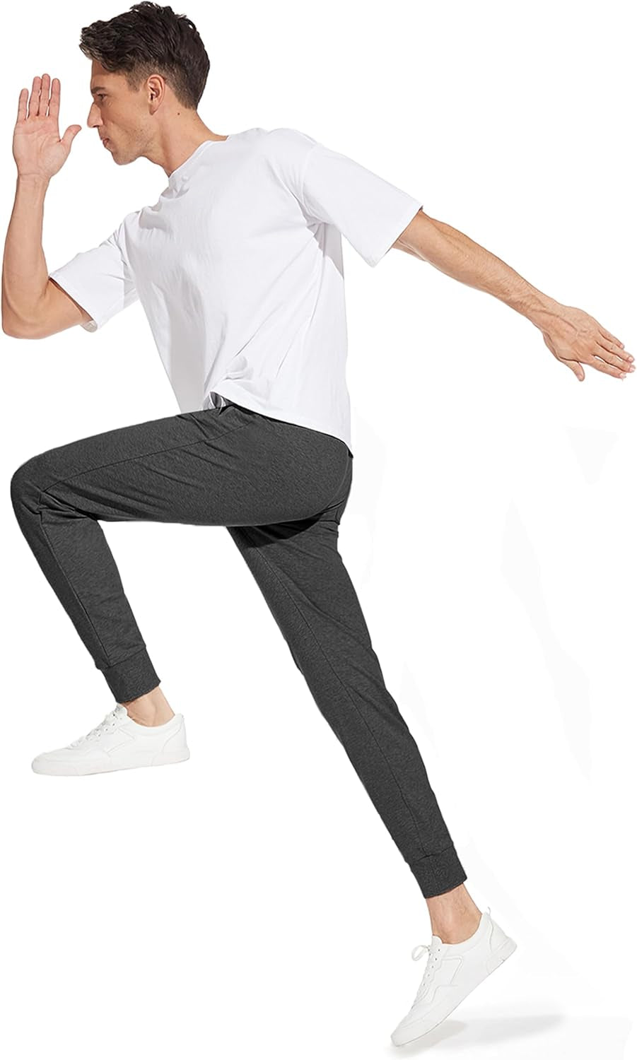 Men'S 32"/34"/36"/38" Tall Inseam Lightweight Cotton Joggers Extra Long Sweatpants Athletic with Zipper Pockets