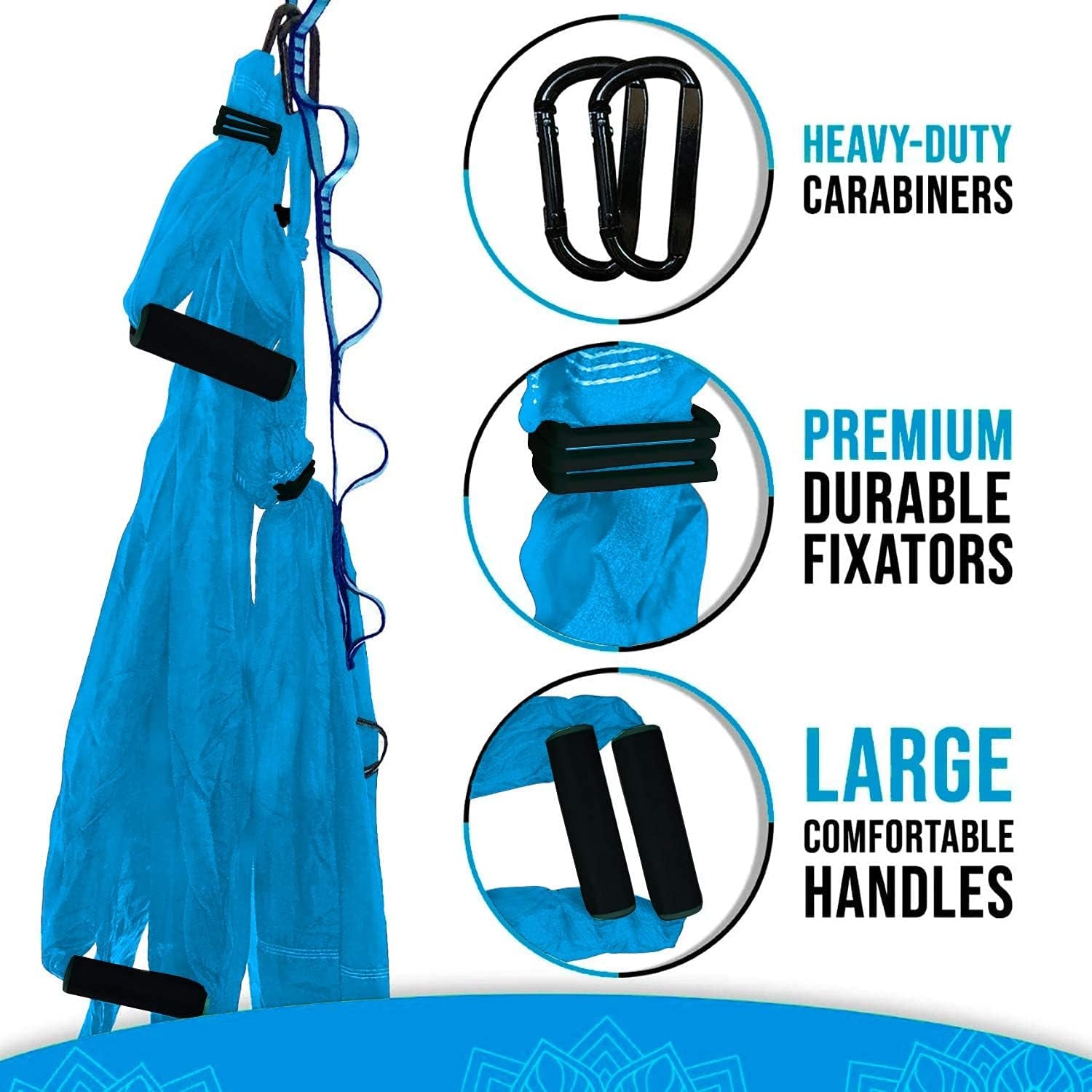 Premium Aerial Hammock anti Gravity Yoga Swing Kit - Acrobat Flying Sling Set for Indoor and Outdoor Inversion Therapy