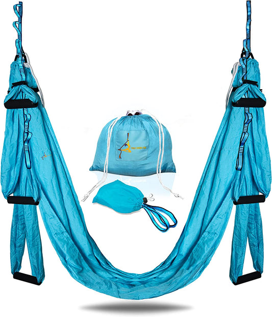 Premium Aerial Hammock anti Gravity Yoga Swing Kit - Acrobat Flying Sling Set for Indoor and Outdoor Inversion Therapy