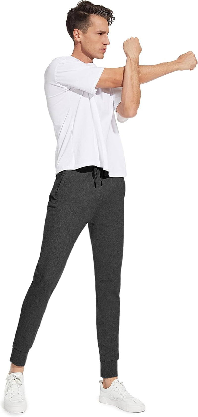Men'S 32"/34"/36"/38" Tall Inseam Lightweight Cotton Joggers Extra Long Sweatpants Athletic with Zipper Pockets