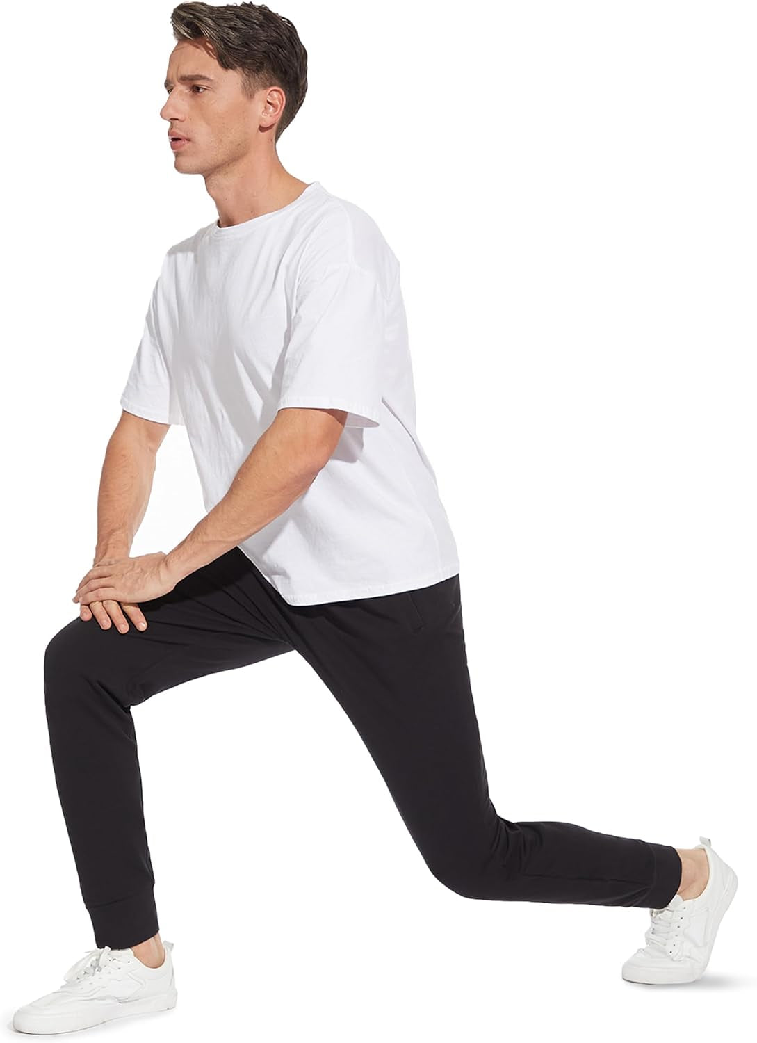 Men'S 32"/34"/36"/38" Tall Inseam Lightweight Cotton Joggers Extra Long Sweatpants Athletic with Zipper Pockets