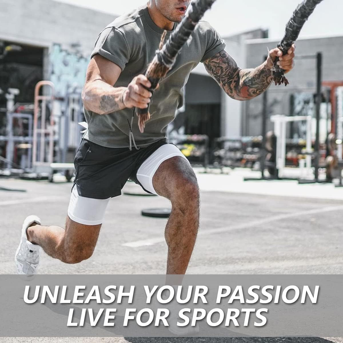 Men'S 2 in 1 Workout Running Shorts 7 Inch Lightweight Athletic Gym Shorts with Compression Liner
